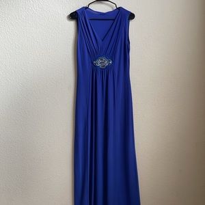 Blue sleeveless maxi dress